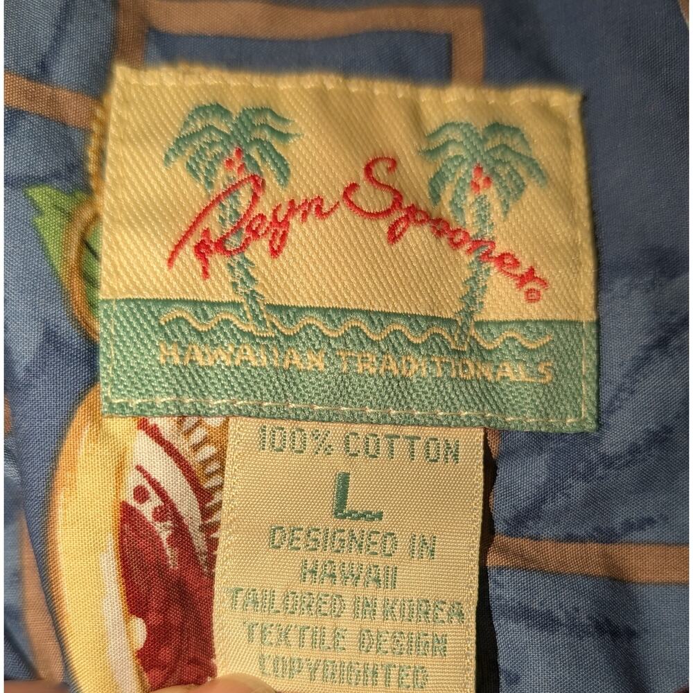 Reyn Spooner Wine Print Button-Up Shirt Size Large 100% Cotton - Picture 6 of 7